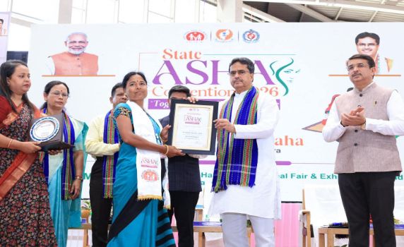 Tripura CM Dr. Manik Saha attends state-level ASHA Convention at Hapania indoor hall.
